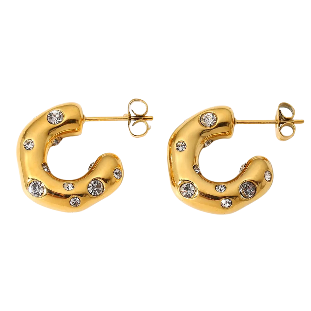 Seraphina 18K Gold Plated Hoops