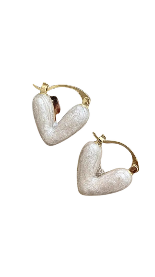 Nerida Pearl Heart Earrings